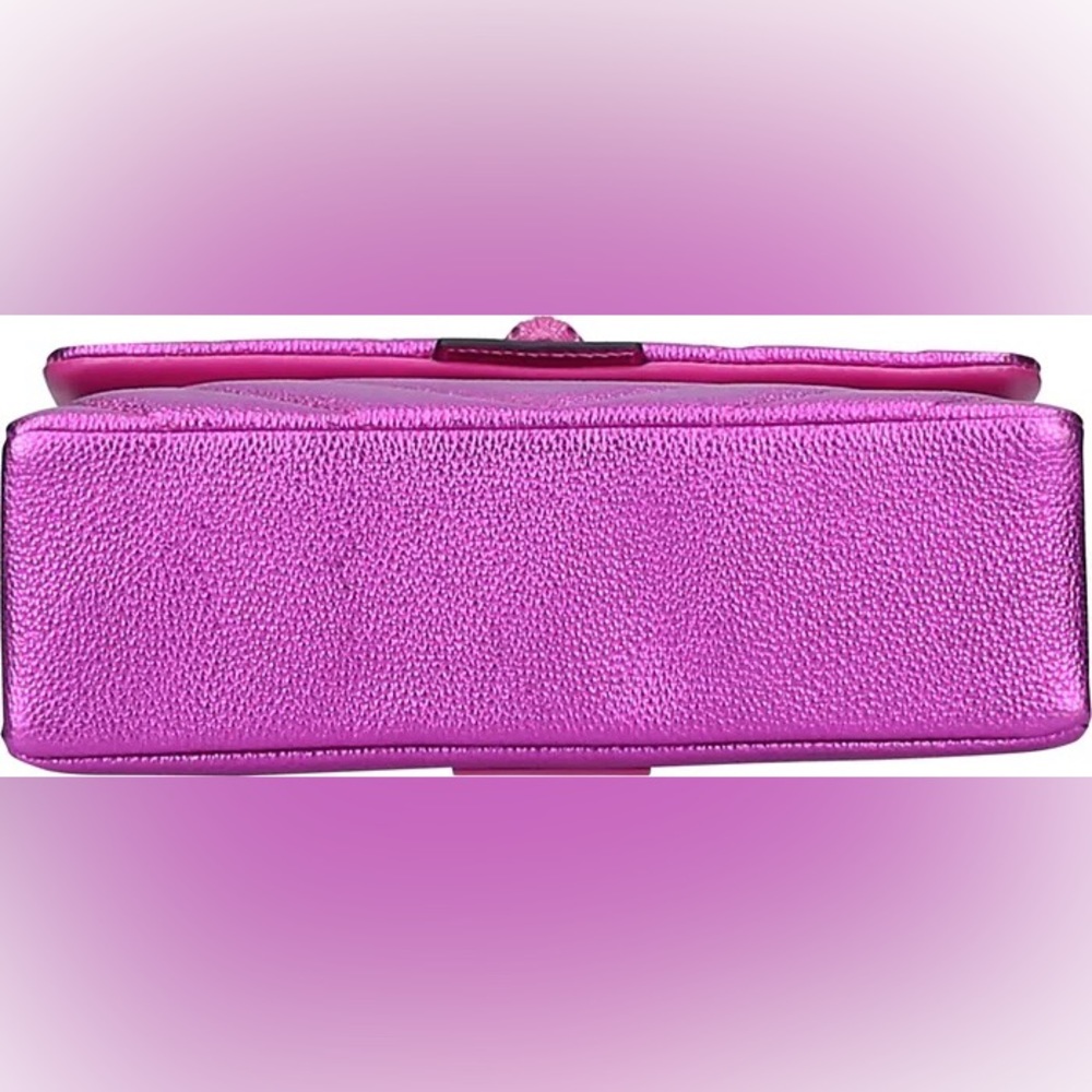 KURT GEIGER LONDON Kensington Drench Magenta Leather Shoulder Bag - Picture 9 of 9